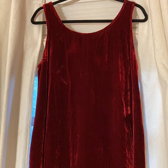 Vintage Ania A. Red Velvet Maxi Dress - Picture 2 of 4